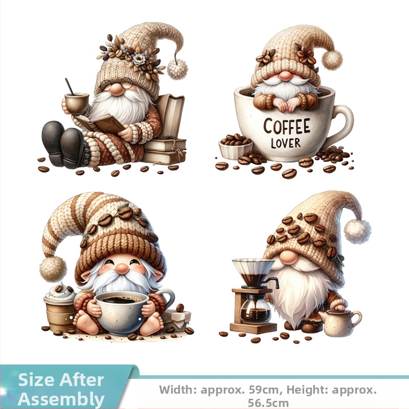 Kavos Kalėdų Senelio dekoratyvinis lipdukas Vaikų kambario spintelės dekoratyvinis lipdukas Vonios kambario tualeto uždangalo sienos lipdukas 36019