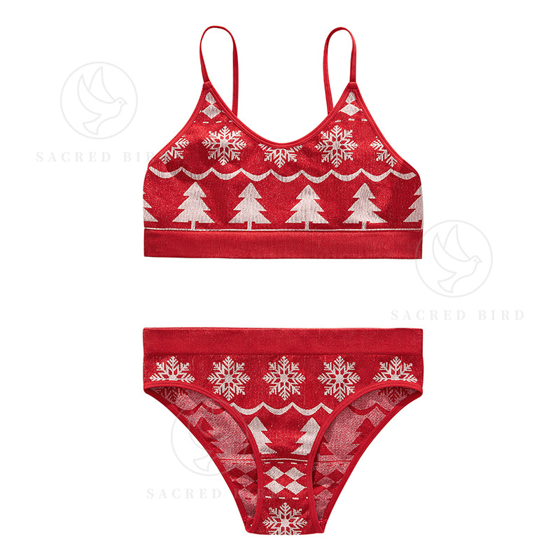 Χριστουγεννιάτικο αθλητικό εσώρουχο με χρωματική αντίθεση χωρίς ραφές, άνετο, λεπτό, αναπνεύσιμο, γυναικείο, σέξι σουτιέν χωρίς τιράντες
