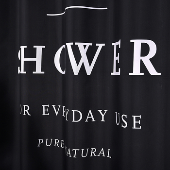 Piiriülene uus veekindel tualettruumi vaheseinaga dušikardin lihtsa musta ingliskeelse tähega dušikardina dušikardina tootjad