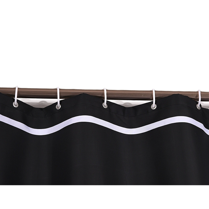 Piiriülene uus veekindel tualettruumi vaheseinaga dušikardin lihtsa musta ingliskeelse tähega dušikardina dušikardina tootjad