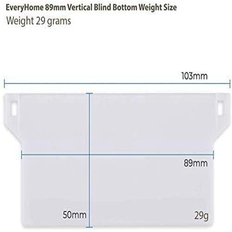Vertikalios užuolaidos pagrindo plokštės guminės plokštės pakabos detalė 89 mm (3,5 colio) tarpvalstybinis tiekimas, 10 vnt. Venecijos žaliuzių priedų