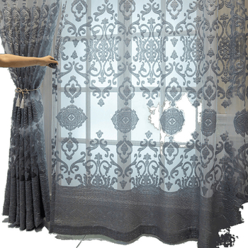 Europietiško stiliaus žakardo tuščiavidurė pusiau šešėliuojanti pilka marlės užuolaida svetainei, balkonui, įlankos langui, apsaugai nuo saulės ir šilumos izoliacijai, miegamojo nuo saulės skėčių užuolaidų siūlai