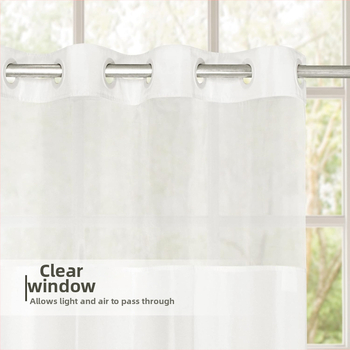 Ühevärviline läbipaistev vannitoa kardin ilma augustamiseta polüester duši veekindel vannitoa vaheseina kardin polüester dušikardin