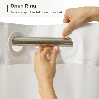 Ühevärviline läbipaistev vannitoa kardin ilma augustamiseta polüester duši veekindel vannitoa vaheseina kardin polüester dušikardin