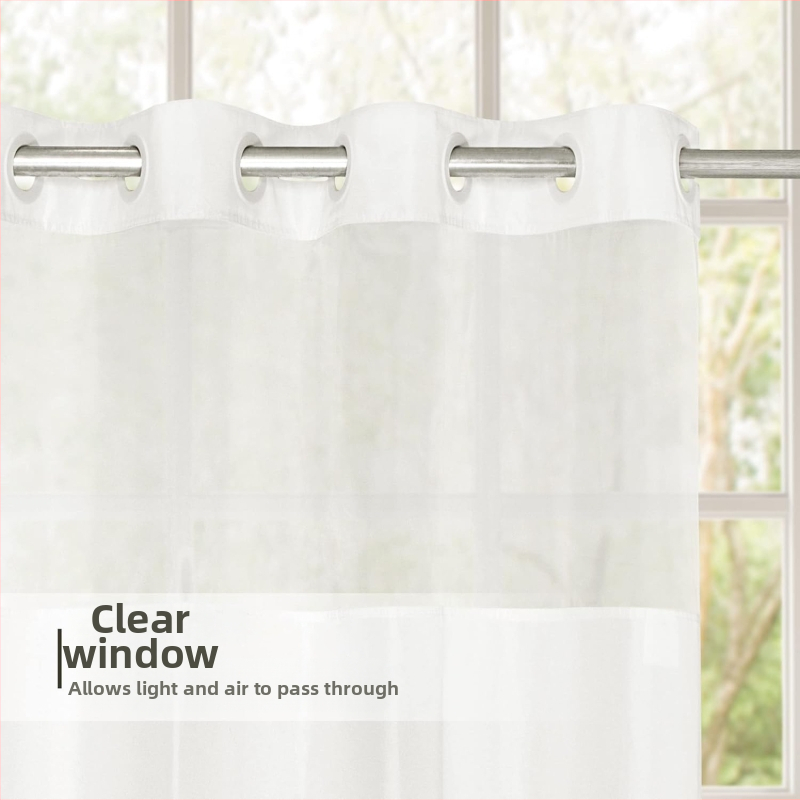 Ühevärviline läbipaistev vannitoa kardin ilma augustamiseta polüester duši veekindel vannitoa vaheseina kardin polüester dušikardin