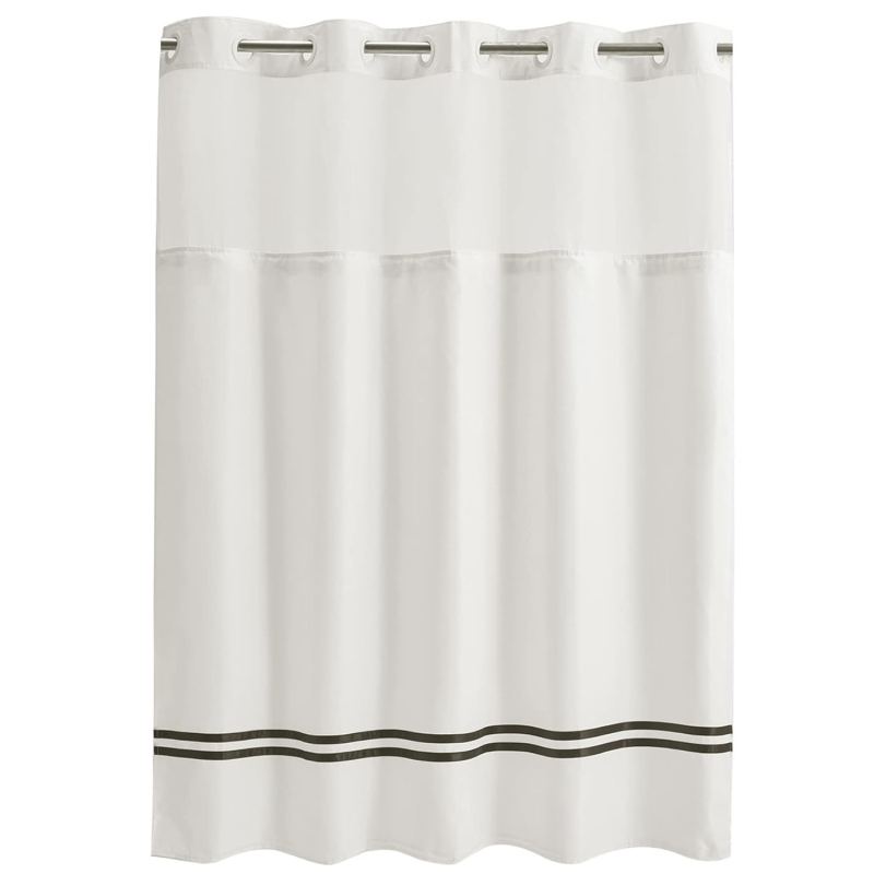 Ühevärviline läbipaistev vannitoa kardin ilma augustamiseta polüester duši veekindel vannitoa vaheseina kardin polüester dušikardin