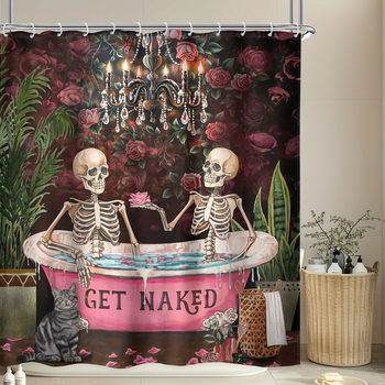 Piiriülene dušikardin romantiline kolju vann vannitoa kaunistus dušikardin digitaaltrükiga vannitoa vaheseina kardinakonks