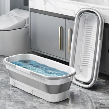 Πτυσσόμενος κουβάς σφουγγαρίστρας εργοστασιακής παρτίδας πυκνωμένος ανθεκτικός κουβάς πλυσίματος αυτοκινήτων εξωτερικού χώρου οικιακού ορθογώνιου φορητού πλαστικού κουβά μονού κουβά