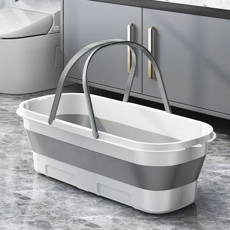 Πτυσσόμενος κουβάς σφουγγαρίστρας εργοστασιακής παρτίδας πυκνωμένος ανθεκτικός κουβάς πλυσίματος αυτοκινήτων εξωτερικού χώρου οικιακού ορθογώνιου φορητού πλαστικού κουβά μονού κουβά