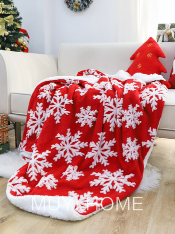 Χριστουγεννιάτικη κουβέρτα 1Vpk με επένδυση από φλις σε σχήμα χιονιού, καθημερινή κουβέρτα, γιορτινή κουβέρτα υπνοδωματίου, σαλόνι, καναπέ, διακοσμητική κουβέρτα