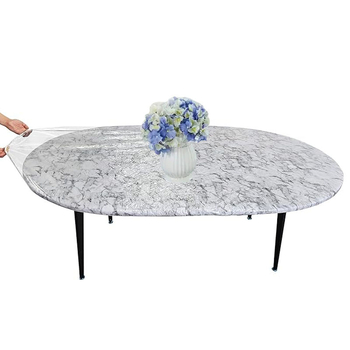 Tarpvalstybinis populiarus ovalus permatomas stalo užtiesalas, vandeniui atsparus, dulkėms atsparus, lengvai valomas staltiesė, PVC permatoma elastinė juosta, elastingas stalas