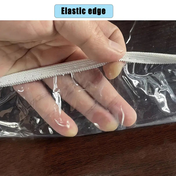 Διασυνοριακό δημοφιλές οβάλ διαφανές κάλυμμα τραπεζιού αδιάβροχο, ανθεκτικό στη σκόνη, εύκολο στο καθάρισμα τραπεζομάντιλο, διαφανές ελαστικό τραπεζιού από PVC