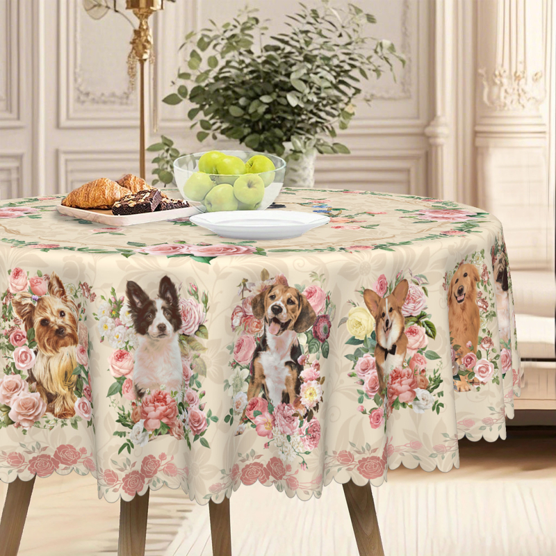 Kakas kerek terítő, nyári tavaszi dekoráció, piknik és udvar, piknik poliészter terítő, napraforgó terítő