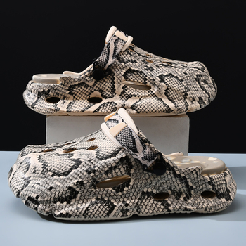 Gyvatės odos skylių batai vasariniai viršutiniai drabužiai storapadis dilimui atsparūs sandalai EVA kvėpuojantys neslystantys dezodorantai poroms paplūdimio baotou šluostė