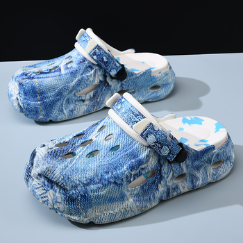 Gyvatės odos skylių batai vasariniai viršutiniai drabužiai storapadis dilimui atsparūs sandalai EVA kvėpuojantys neslystantys dezodorantai poroms paplūdimio baotou šluostė