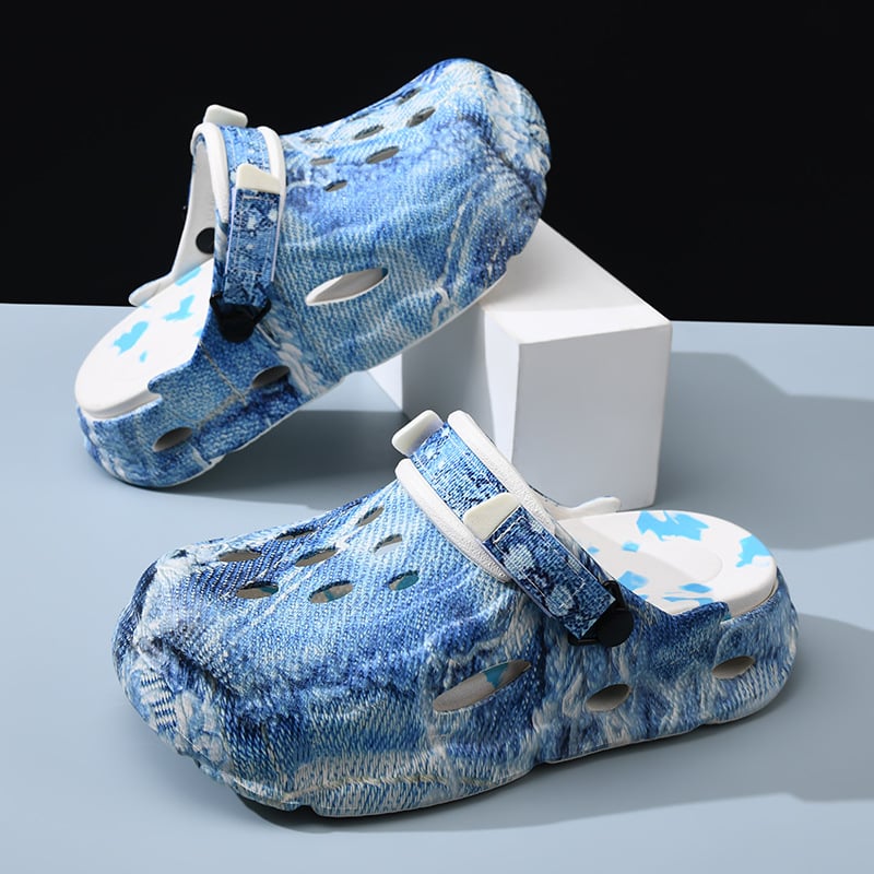 Gyvatės odos skylių batai vasariniai viršutiniai drabužiai storapadis dilimui atsparūs sandalai EVA kvėpuojantys neslystantys dezodorantai poroms paplūdimio baotou šluostė