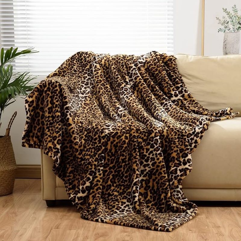 Amazon karsti pārdotā apdrukātā sega, mīksta klasiskā leoparda flaneļa sega, e-komercija ādai draudzīgai modei