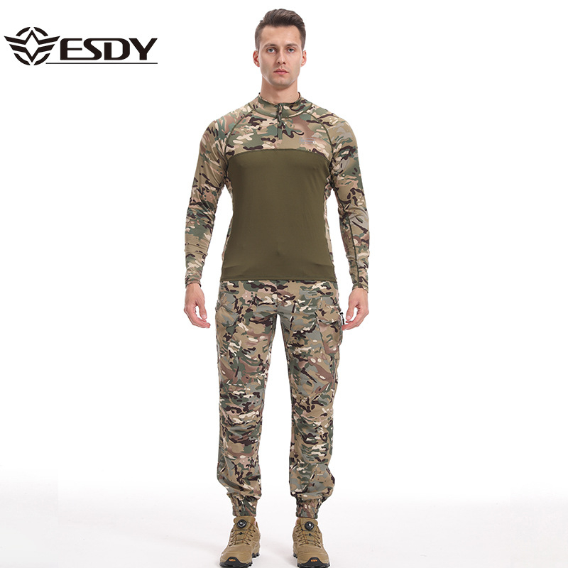 Esdy Tactical Frog Suit Ανδρική Μακρυμάνικη Στολή Καμουφλάζ Εξωτερική Στολή Εκπαίδευσης Βατράχων Γρήγορου Στεγνώματος Στολή Μάχης Ειδικών Δυνάμεων