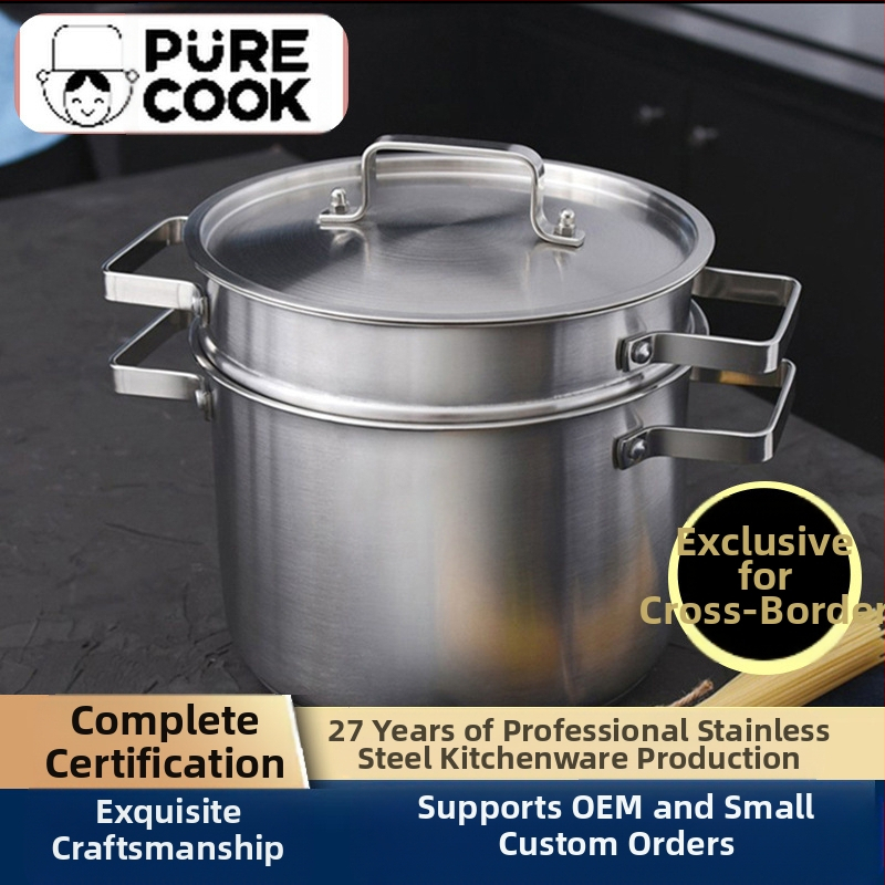 Piiriülene paksendatud multifunktsionaalne roostevabast terasest pastapott blanšeeritud veega praetud riisipott katmata supipott universaalne pliit