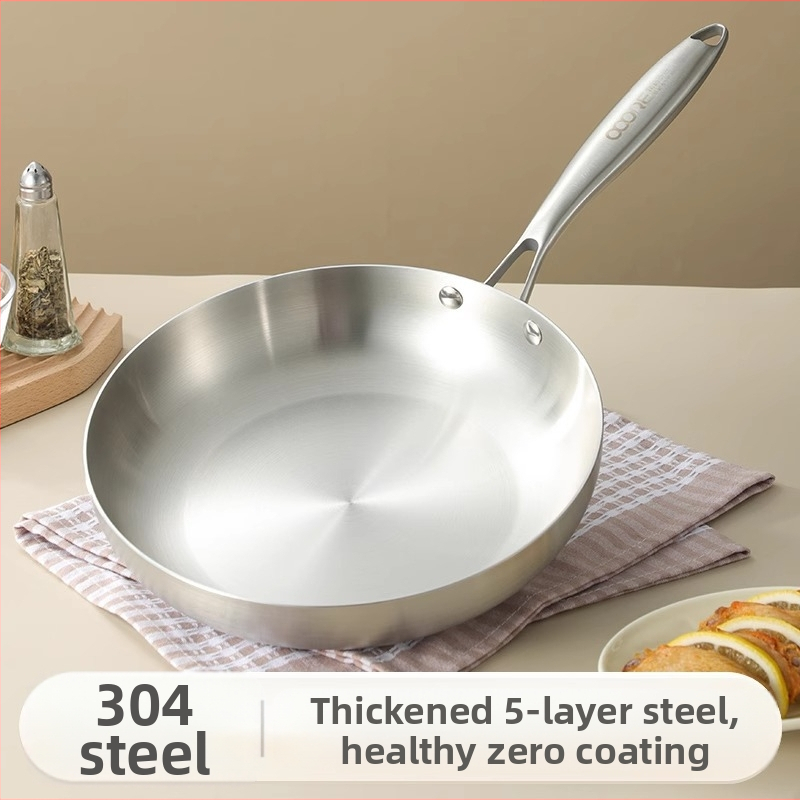 Spot Cross-Border 304 roostevabast terasest kolmekihiline terasest praepann induktsioonpliidil gaasipliit universaalne katmata praepann wok