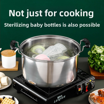 Ανοξείδωτη βαθιά κατσαρόλα σούπας, οικιακή κατσαρόλα μεγάλης χωρητικότητας, κατσαρόλα στιφάδο, επαγωγική κουζίνα, σόμπα αερίου, αφιερωμένη