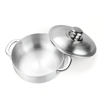 Σετ κατσαρόλας σούπας με γυαλόχαρτο, κατσαρόλα χωρίς επίστρωση, μεγάλη κατσαρόλα, γυαλισμένη κατσαρόλα με καπάκι, μεγάλης χωρητικότητας, οικιακή κατσαρόλα αλουμινίου με διπλό αυτί