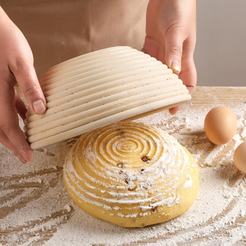 Tarpvalstybinis „Amazon“ europietiško stiliaus fermentuoto rotango dubenėlis, vaisių krepšelis, laikymo krepšelis iš kaimiško stiliaus, rankų darbo ovalus rotango duonos fermentacijos krepšelis