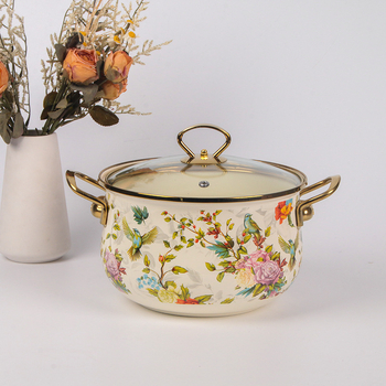 Japanski emajlirani lonac, zlatni rub, lonac za juhu s dvostrukim uhom, kuhinjski pribor, indukcijsko kuhalo, plinski štednjak, dostupan lonac za gulaš, veleprodaja kuhinjskog pribora