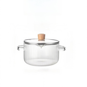 Medinis dangtis, didelės talpos, vertikalus raštas, aukštai temperatūrai atsparus greito paruošimo makaronų puodas, buitiniai virtuvės reikmenys, slėginis antgalis, didelio borosilikato kiekio, dvigubo stiklo puodas su ausimis, kryžminis