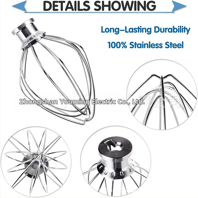 KN256WW 6QT šľahačka na vajcia, drôtená šľahačka z nehrdzavejúcej ocele, príslušenstvo pre vertikálny kuchynský mixér KitchenAid Treasure
