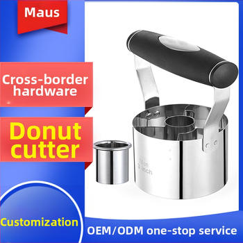 430 nerūdijančio plieno torto sausainių formos didmeninė spurgų pjaustymo forma su minkšta rankena apvali virtuvės kepimo presas