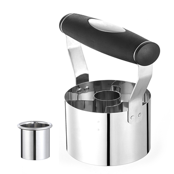 430 nerūdijančio plieno torto sausainių formos didmeninė spurgų pjaustymo forma su minkšta rankena apvali virtuvės kepimo presas