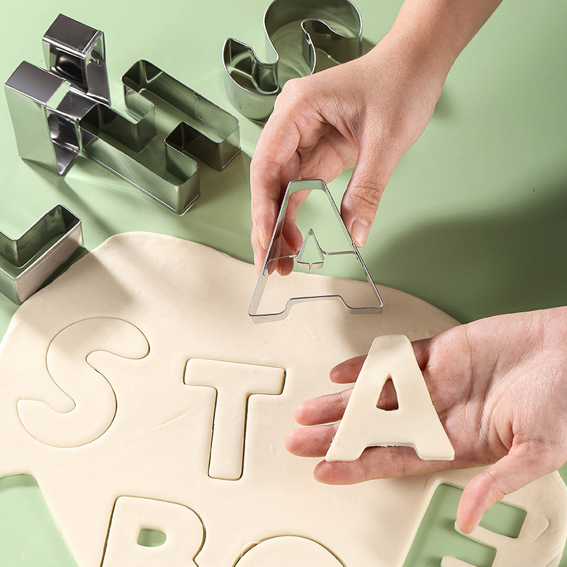 Μεγάλο καλούπι μπισκότων από ανοξείδωτο ατσάλι με 26 αγγλικά γράμματα, καλούπι ανανά, κοπή λαχανικών, χειροποίητα εργαλεία ψησίματος DIY