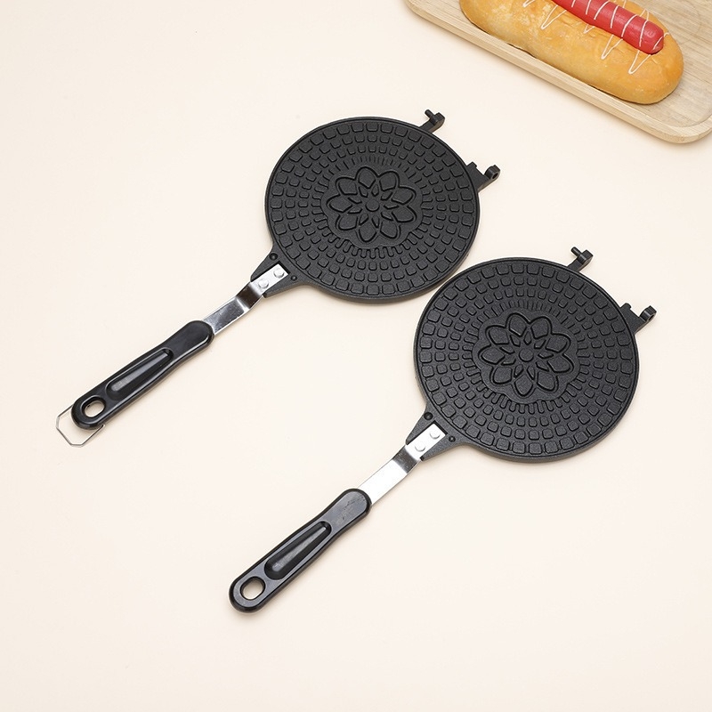 Tiesioginis gamyklinis tiekimas kepimui. Dvipusis „Love“ nepridegančios dangos vaflių malimo įrankiai. Vaflių puodas. Vaflių kepimo skarda.