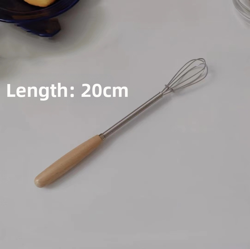 Virtuvės buko buitinis maišytuvas Mini rankinis pyrago pieno plaktuvas Grietinėlės maišymo strypas Nerūdijančio plieno kiaušinių plaktuvas