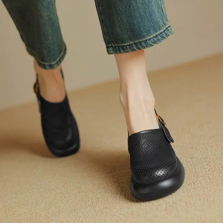 Jämedad kõrge kontsaga sandaalid rihmadega, retro kirjandusstiilis kinnised kingad naistele, 2025. aasta suvine uus mitmekülgne Jaapani sandaalid