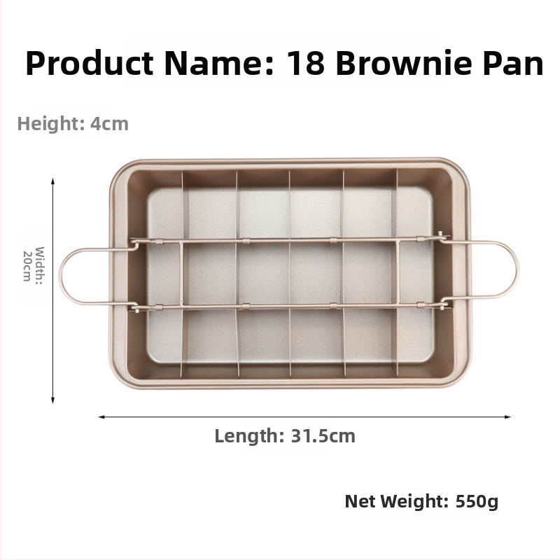 skladom 18 bielych štvorcových plechov na pečenie chleba s pevným dnom, nepriľnavých, formy na tortu, nástroje na pečenie, panvica na brownies