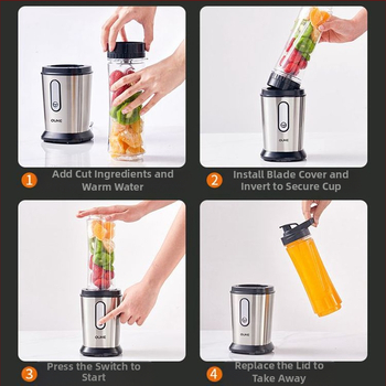 Преносима сокоизстисквачка Ouke, домакинска многофункционална машина за готвене на плодове, електрическа преносима машина за пържене на плодове, бебешка хранителна добавка, стомана