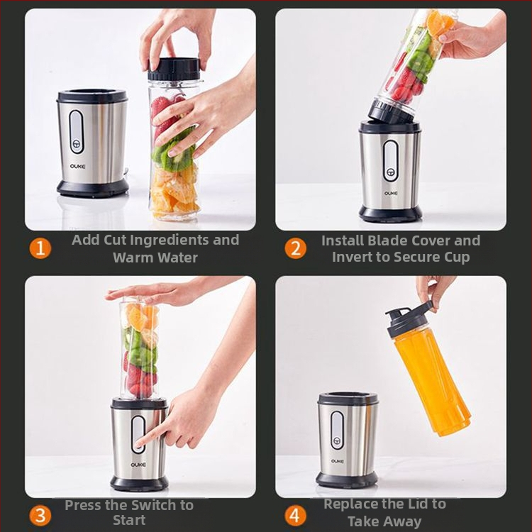 Преносима сокоизстисквачка Ouke, домакинска многофункционална машина за готвене на плодове, електрическа преносима машина за пържене на плодове, бебешка хранителна добавка, стомана