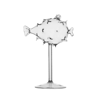 Kūrybinė molekulinė kokteilio taurės taurė vyno taurė delfino pufferio formos kokteilio taurė spygliuota žuvies formos taurė
