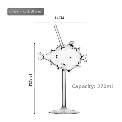 Kūrybinė molekulinė kokteilio taurės taurė vyno taurė delfino pufferio formos kokteilio taurė spygliuota žuvies formos taurė