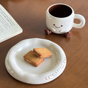 Μικρά Ποδαράκια, Κομψό Κύπελλο, Χαριτωμένο Κύπελλο Γάλακτος, Κεραμικό Κύπελλο Νερού, Κούπα, Κύπελλο Καφέ Γραφείου με Πιατέλα