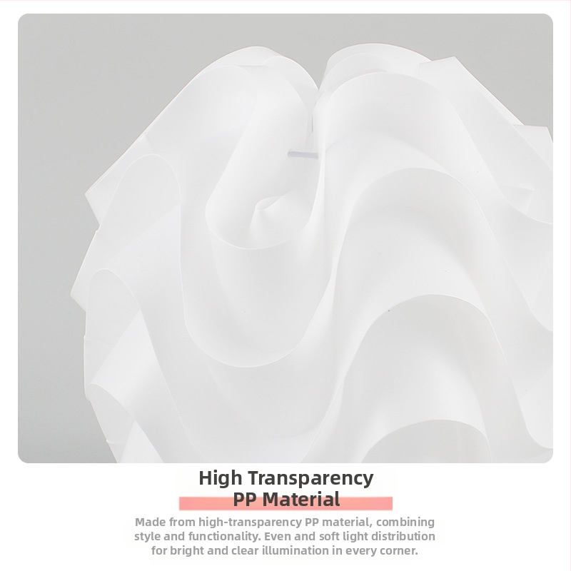 Pp вълнообразен абажур с топка, кафене, ресторант, прост креативен кръгъл полилей, спалня, абажур, подова лампа на едро