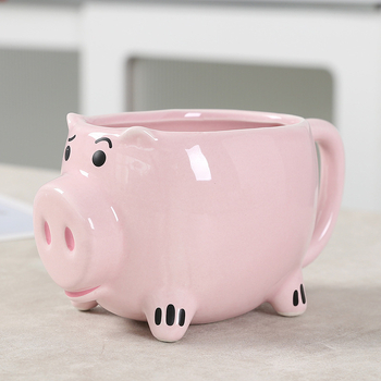 Mu Yifan keraamiline roosa notsu kohvitass notsu kruus koomiksiloomade tass 3D reljeefne notsu vesi