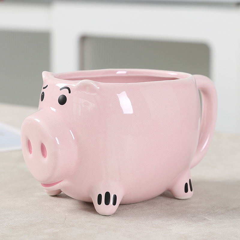 Mu Yifan keraamiline roosa notsu kohvitass notsu kruus koomiksiloomade tass 3D reljeefne notsu vesi