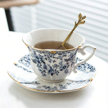 Vintage μπλε και άσπρο πορσελάνινο φλιτζάνι καφέ niche Middle Ancient High-class Home Afternoon Tea Cup Set Χονδρική