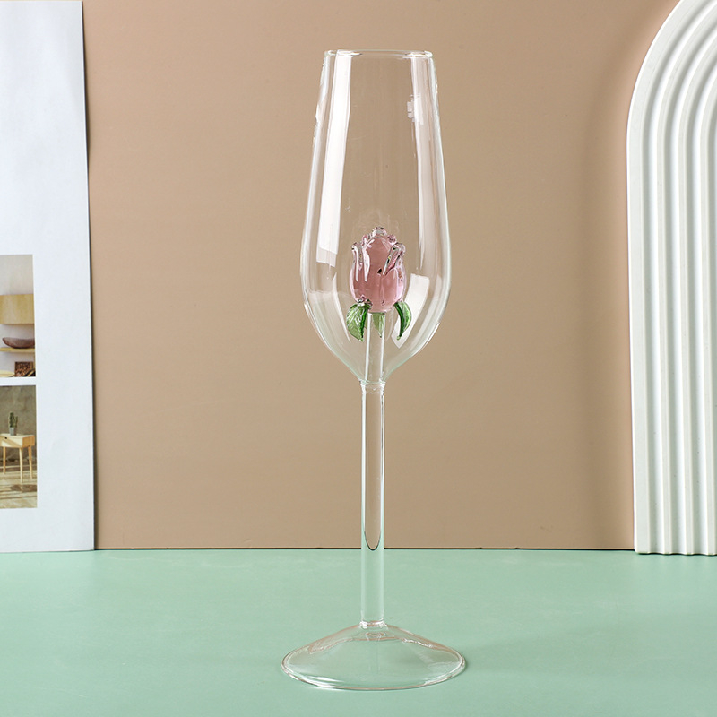 Populiari taurė, rožių gėlių kokteilio taurė, kūrybinė taurė, specialus kokteilis, raudonojo vyno taurė, šampano taurė