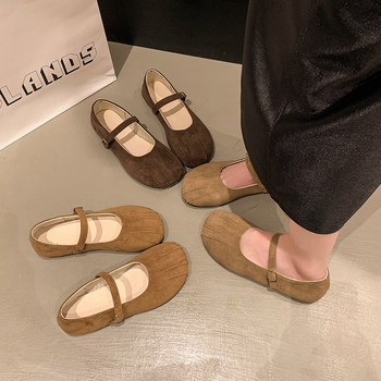 Evening Break απαλά φλατ παπούτσια γυναικεία άνοιξη 2025 νέα απαλή σόλα με πτυχωτό μαλακό σόλα Mary Jane παπούτσια χονδρικής