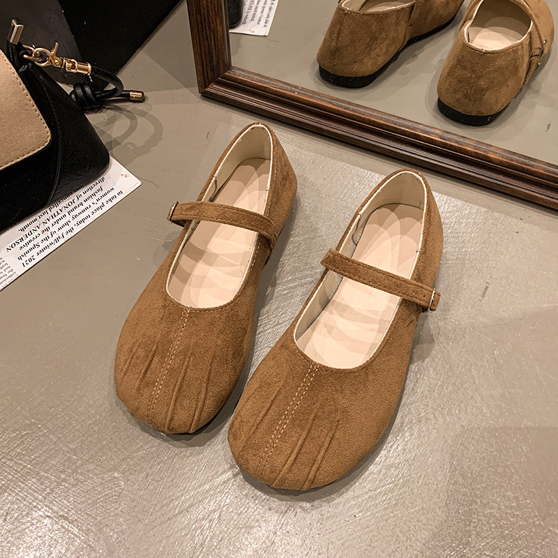 „Evening Breeze“ švelnūs plokščiapadžiai moteriški bateliai, 2025 m. pavasario nauji minkštu padu, nišiniai, klostuoti minkštu padu, „Mary Jane“ bateliai, urmu