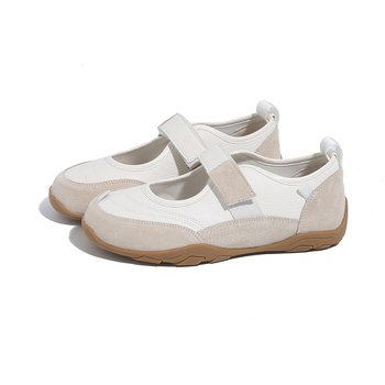 Σανδάλια Sudinjia Ballet Style Mary Jane για γυναίκες, φωτεινά κίτρινα τρίχρωμα casual Velcro αθλητικά παπούτσια με ρηχό στόμα για γυναίκες